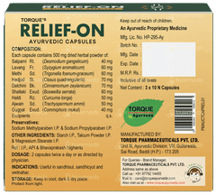Torques Relief On Ayurvedic 3 Pack Of 10 Capsules