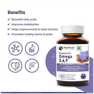 Sri Sri Tattva Supasupp Flaxseed Oil Omega 3 6 9 Capsule 60