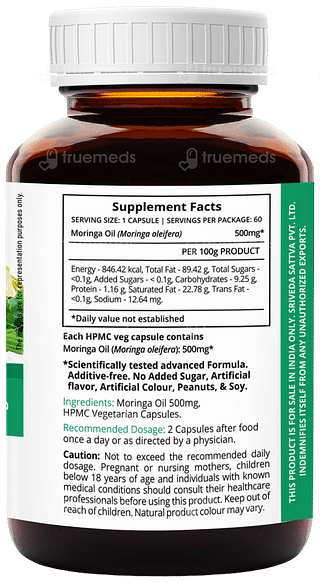 Sri Sri Tattva Supasupp Moringa Oil Super Food Extract Vegetarian Capsule 60