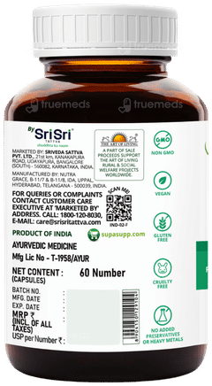 Sri Sri Tattva Supasupp Moringa Oil Super Food Extract Vegetarian Capsule 60