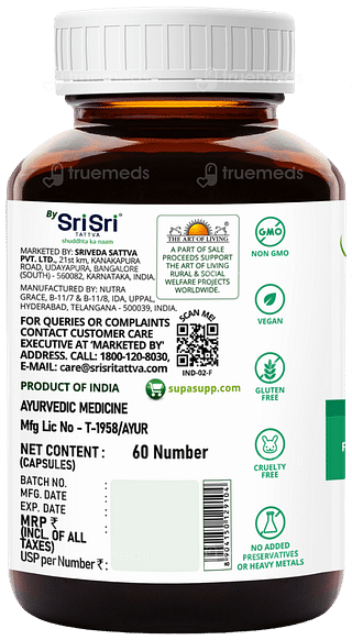 Sri Sri Tattva Supasupp Moringa Oil Super Food Extract Vegetarian Capsule 60