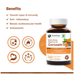 Sri Sri Tattva Supasupp Quick Action Bioperine Oil Curcuwin Capsule 60
