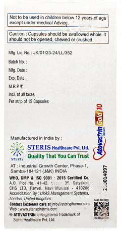 Atovastrin Gold 10 Capsule 15
