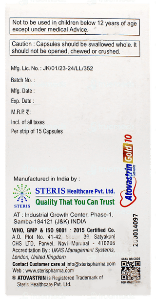 Atovastrin Gold 10 Capsule 15