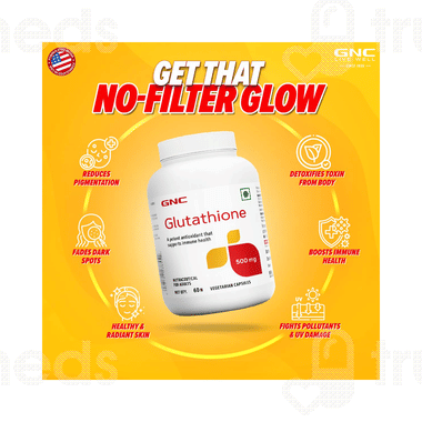 Gnc Glutathione 500mg Vegeterian Capsule 60 - Uses, Side Effects, Dosage,  Price | Truemeds
