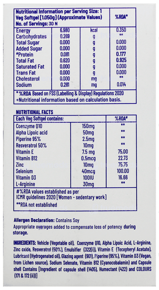Jubilant Nutrihance Ub Gold Sucrose Free Veg Capsule 30