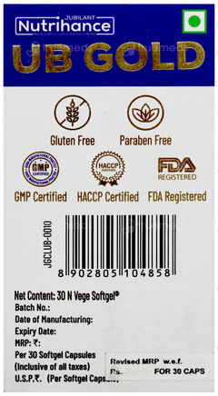 Jubilant Nutrihance Ub Gold Sucrose Free Veg Capsule 30