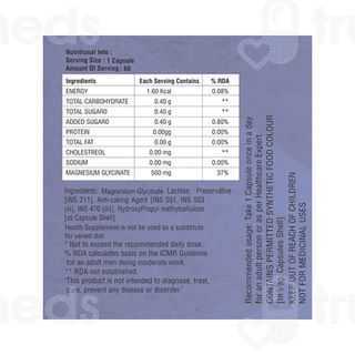 Nutrigrow Magnesium Glycinate 500mg Capsule 60