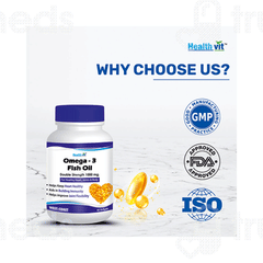 Healthvit Omega 3 Fish Oil Double Strength 1000mg Capsule 60