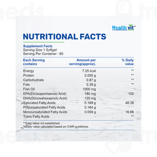 Healthvit Omega 3 Fish Oil Double Strength 1000mg Capsule 60