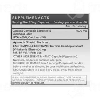 Inlife Garcinia Cambogia 1600mg Vegetarian Capsule 120