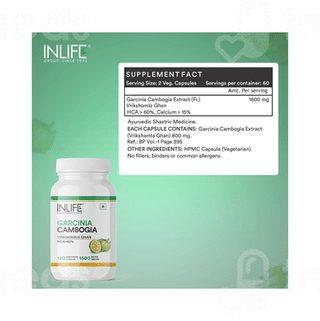 Inlife Garcinia Cambogia 1600mg Vegetarian Capsule 120