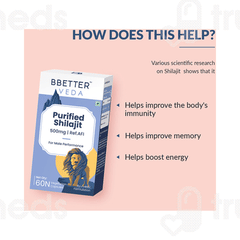 Bbetter Veda Purified Shilajit 500mg Vegetarian Capsule 60