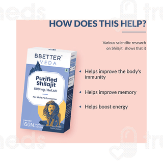 Bbetter Veda Purified Shilajit 500mg Vegetarian Capsule 60