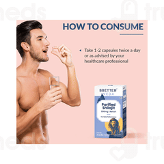 Bbetter Veda Purified Shilajit 500mg Vegetarian Capsule 60