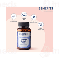 Bbetter Veda Purified Shilajit 500mg Vegetarian Capsule 60