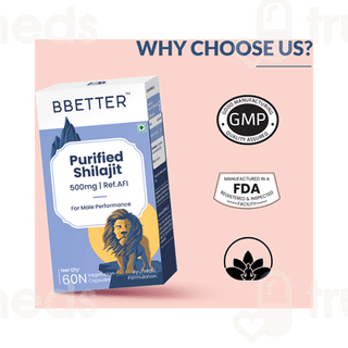 Bbetter Veda Purified Shilajit 500mg Vegetarian Capsule 60