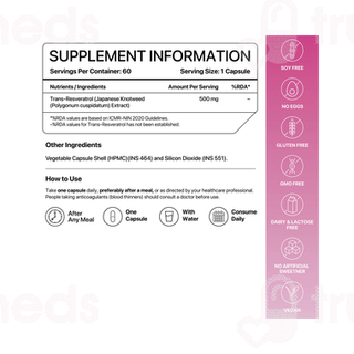 Decode Age Trans Resveratrol 500 Vegetarian Capsule 60