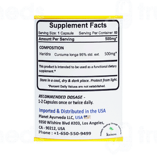Planet Ayurveda Curcumin Vege Capsule 60