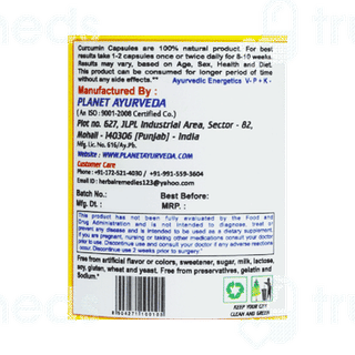 Planet Ayurveda Curcumin Vege Capsule 60