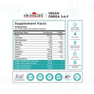 Swisslife Forever Vegan Omega 369 With Algal Dha Capsule 60