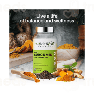 Health Veda Organics 95% Curcumin C3 + Bioperine Capsule 60
