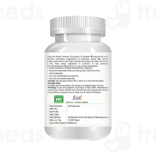 Natures Velvet Turmeric Curcumin C3 Complex Capsules 60