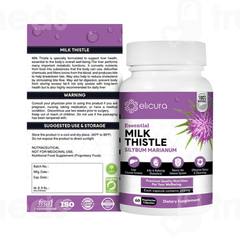 Elicura Essential Milk Thistle Silybum Marianum Vegetarian Capsule 60