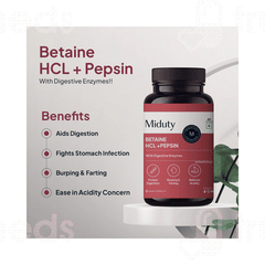 Miduty Betain Hcl +Pepsin Capsule 60