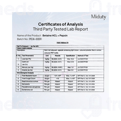 Miduty Betain Hcl +Pepsin Capsule 60