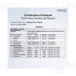 Miduty Betain Hcl +Pepsin Capsule 60