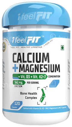 I Feel Fit Calcium+ Magnesium + Vitamin D3 + K2 7 Capsule 120 I Feel Fit Calcium+ Magnesium + Vitamin D3 + K2 7 Capsule 120
