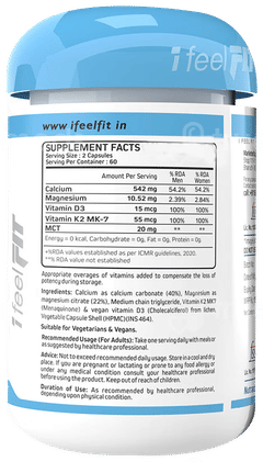 I Feel Fit Calcium+ Magnesium + Vitamin D3 + K2 7 Capsule 120