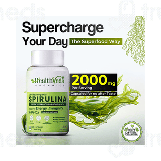 Health Veda Organics Spirulina 2000mg Capsule 120