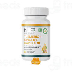 Inlife Turmeric Oil Ginger Oil Garlic Oil Vegan Capsule 60