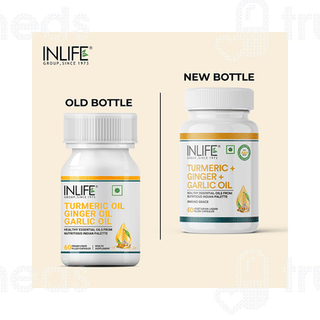 Inlife Turmeric Oil Ginger Oil Garlic Oil Vegan Capsule 60