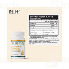 Inlife Turmeric Oil Ginger Oil Garlic Oil Vegan Capsule 60
