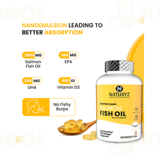 Naturyz Burpfree Nano Salmon Fish Oil With Vitamin D3 Capsule 50