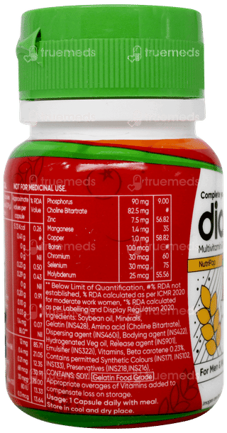 Diataal Nutripop Multivitamin Hair & Skin Energy & Immunity For Fitness & Wellness 30 Capsules