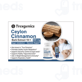 Trexgenics Ceylon Cinnamon 600mg Veg Capsule 60