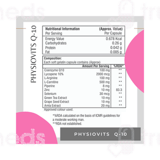 Physiovits Q10 Coenzyme Q10 Capsule 10