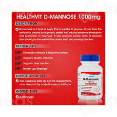 Healthvit D Mannose 1000mg Capsule 60