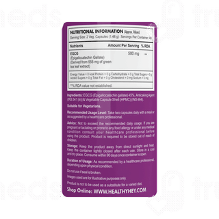 Healthy Hey Nutrition Egcg Vegetable Capsule 90