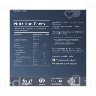Nutrabay Wellness Gokshura Tribulus Terrestris Capsule 60