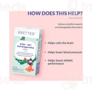 Bbetter Ksm 66 Ashwagandha 600mg Vegetarian Capsule 60