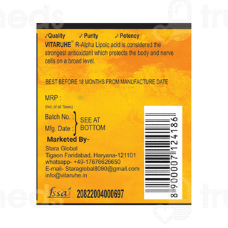 Vitaruhe R Alpha Lipoic Acid 300mg Capsule 90