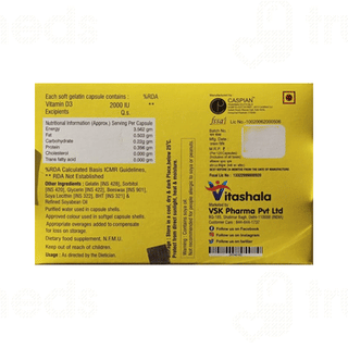 Vitashala Vitamin D3 2000 IU Capsule 60