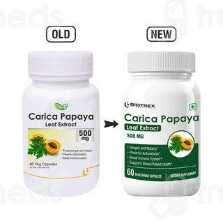 Biotrex Carica Papaya Leaf Extract 500mg Veg Capsule 60