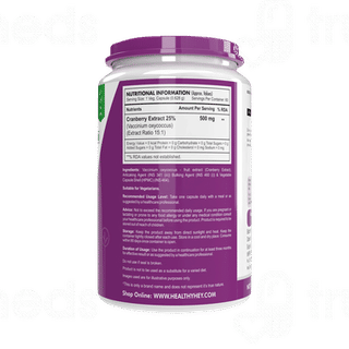 Healthy Hey Nutrition Natural Cranberry Vegetable Capsule 60