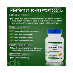 Healthvit St Johns Wort 500mg Capsule 60